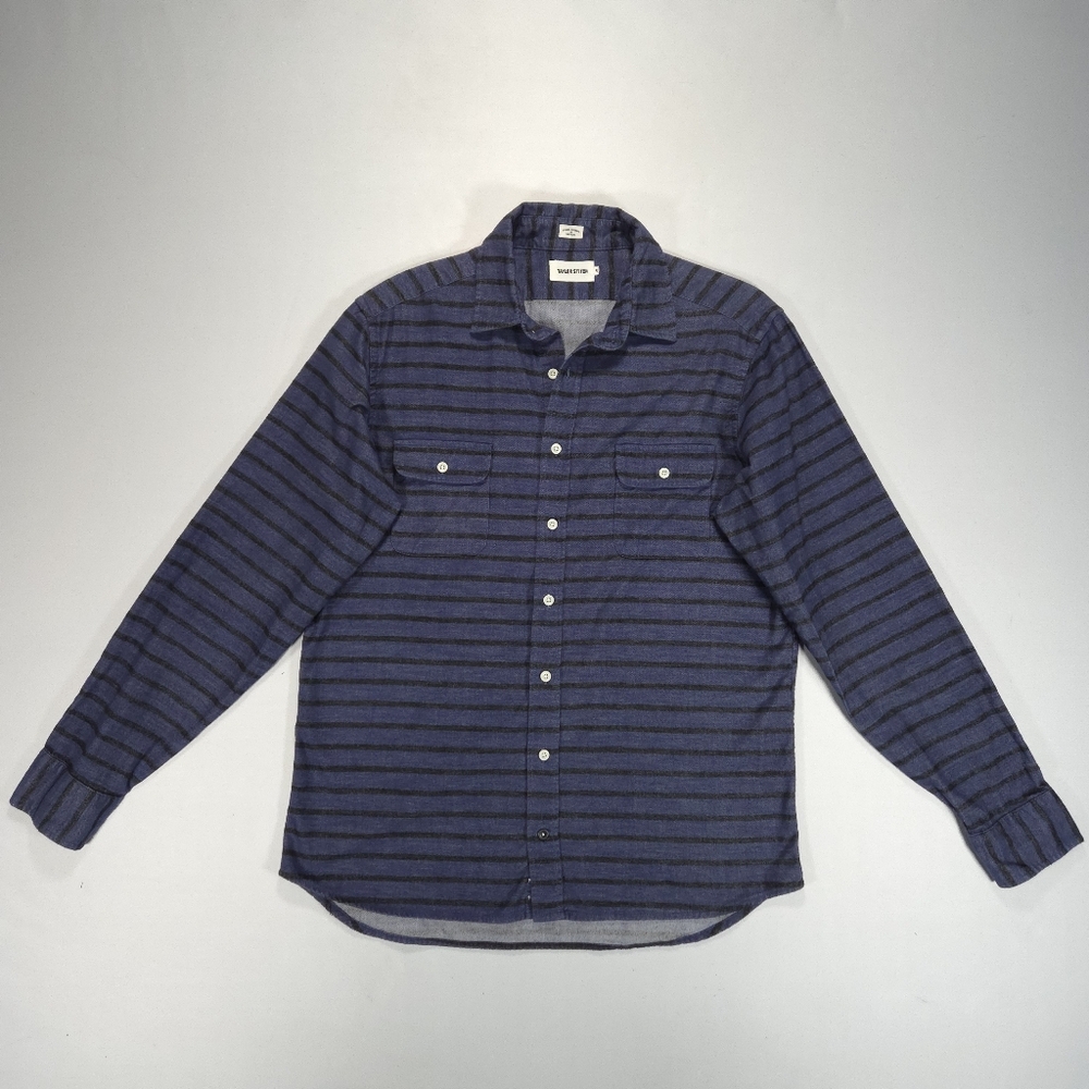 Taylor Stitch Blue Striped Casual Button Down Shirt